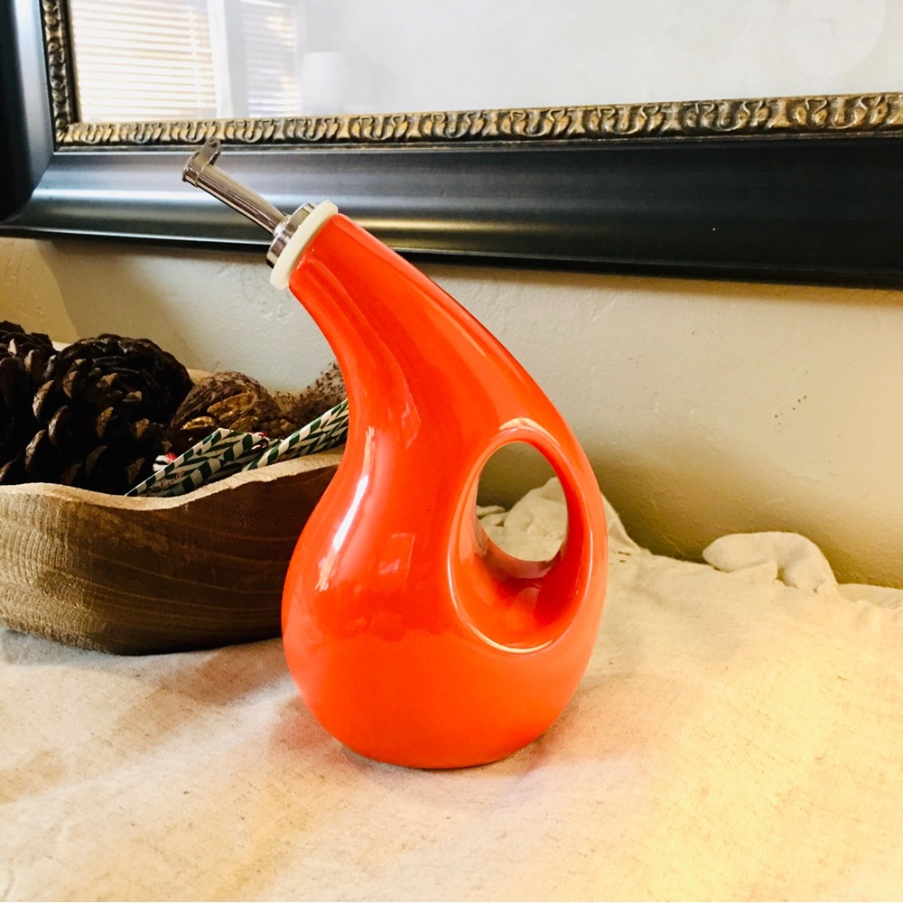 Rachael Ray orange EVOO oil dispenser ceramic jar - Rachel - home kitche…